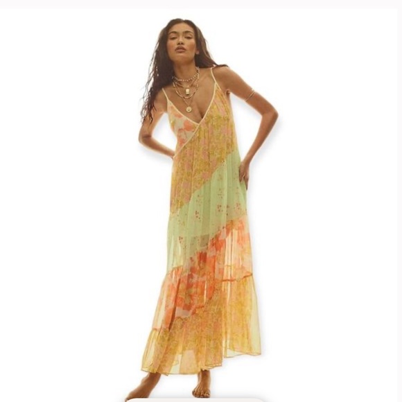 NWT Free People Luna Grace Tiered Maxi Dress - Picture 9 of 16